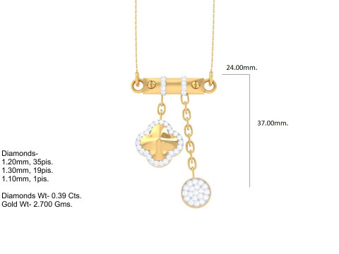 3D Printable Cad jewelry design of Lady diamond Pendant 3D Model