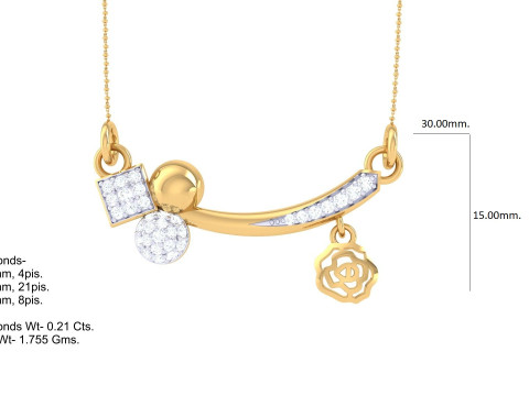 3D Printable Cad jewelry design of Lady diamond Pendant Model 3D