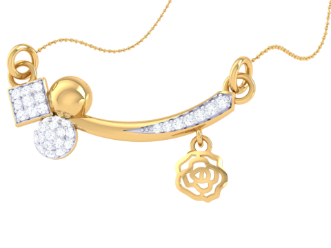 3D Printable Cad jewelry design of Lady diamond Pendant Model 3D