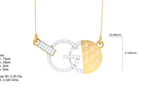 3D Printable Cad jewelry design of Lady diamond Pendant 3D Model