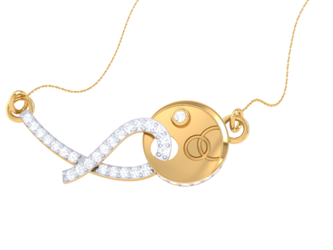 3D Printable Cad jewelry design of Lady diamond Pendant 3D 모델