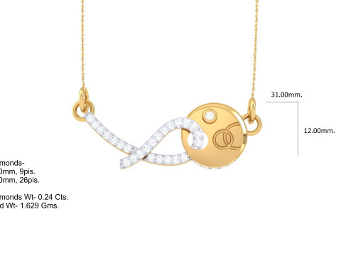 3D Printable Cad jewelry design of Lady diamond Pendant 3D 모델