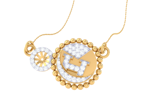 3D Printable Cad jewelry design of Lady diamond Pendant Modelo 3D