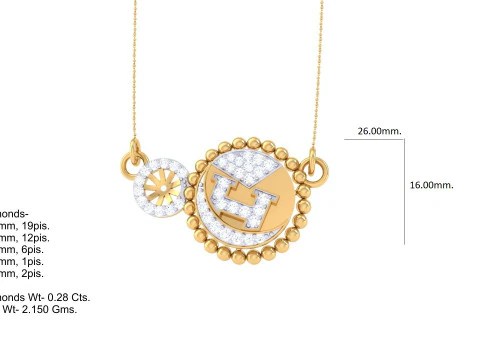 3D Printable Cad jewelry design of Lady diamond Pendant 3D Model