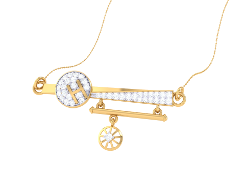 3D Printable Cad jewelry design of Lady diamond Pendant 3D Model