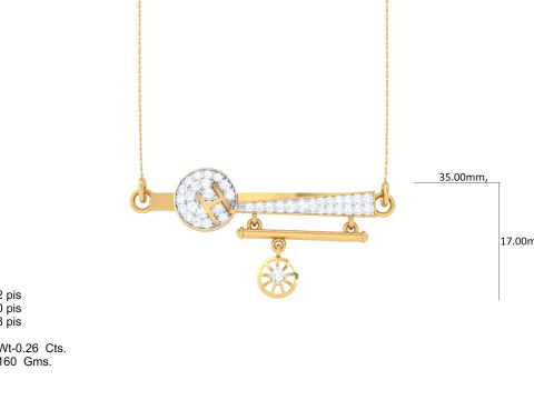 3D Printable Cad jewelry design of Lady diamond Pendant 3D Model