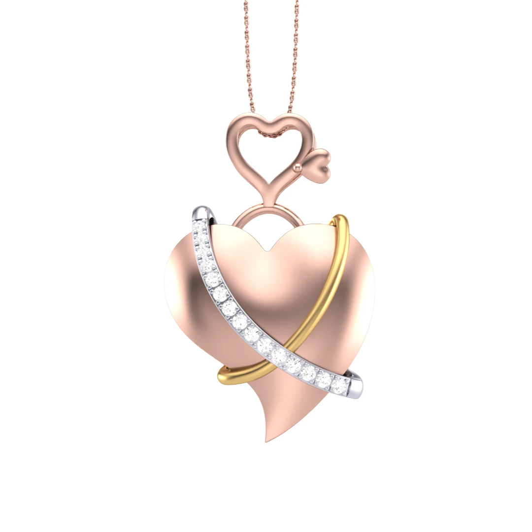 3D Printable Cad jewelry design of Lady diamond Pendant 3D Model .c4d .max .obj .3ds .fbx .stl .blend 