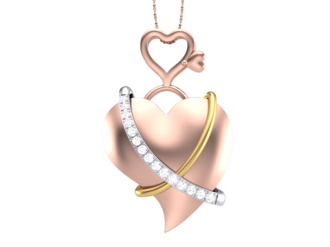 3D Printable Cad jewelry design of Lady diamond Pendant Modèle 3D