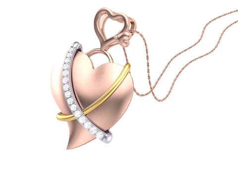 3D Printable Cad jewelry design of Lady diamond Pendant 3D Model