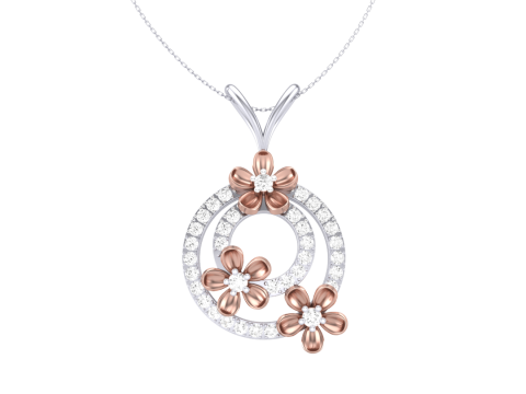 3D Printable Cad jewelry design of Lady diamond Pendant Modelo 3D