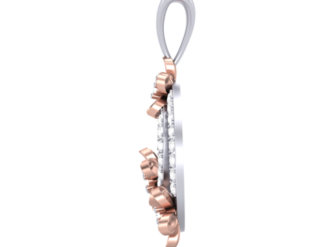 3D Printable Cad jewelry design of Lady diamond Pendant 3D Modell