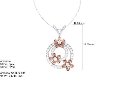 3D Printable Cad jewelry design of Lady diamond Pendant 3D Modell