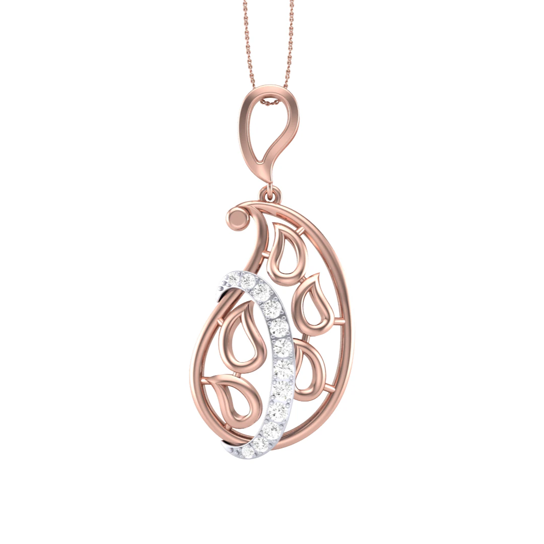 3D Printable Cad jewelry design of Lady diamond Pendant 3D Model .c4d .max .obj .3ds .fbx .stl .blend 