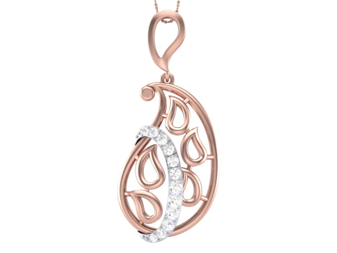 3D Printable Cad jewelry design of Lady diamond Pendant 3D Model