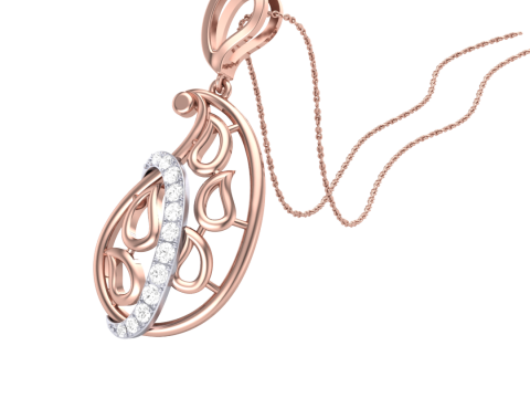 3D Printable Cad jewelry design of Lady diamond Pendant 3D Модель