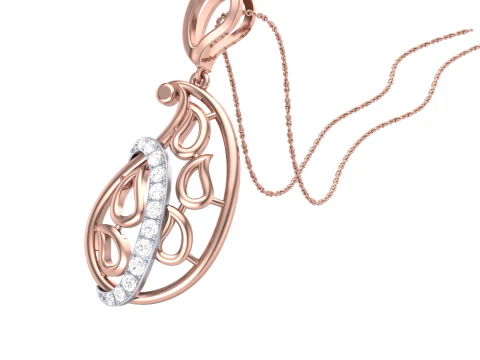 3D Printable Cad jewelry design of Lady diamond Pendant 3D Model