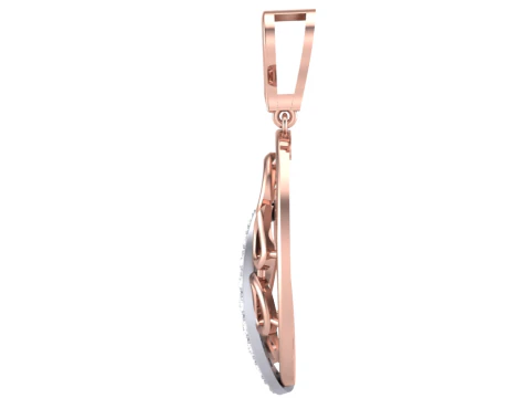 3D Printable Cad jewelry design of Lady diamond Pendant 3D Model