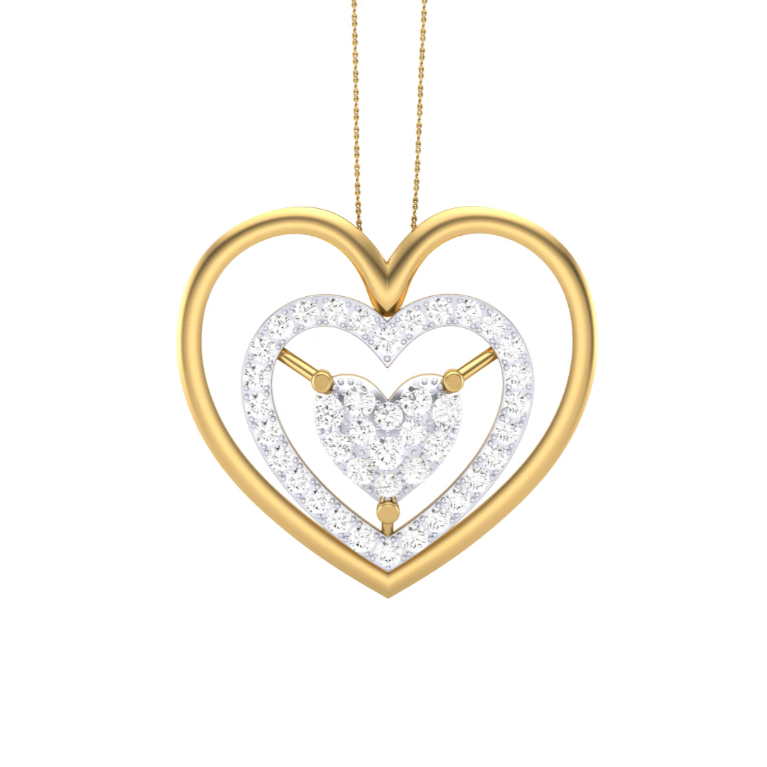 3D Printable Cad jewelry design of Lady diamond Pendant 3D Model .c4d .max .obj .3ds .fbx .stl .blend 