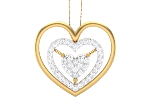 3D Printable Cad jewelry design of Lady diamond Pendant 3D Model