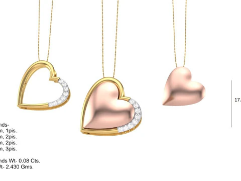3D Printable Cad jewelry design of Lady diamond Pendant 3D Model
