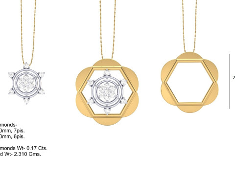 3D Printable Cad jewelry design of Lady diamond Pendant Modelo 3D