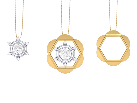3D Printable Cad jewelry design of Lady diamond Pendant Modelo 3D