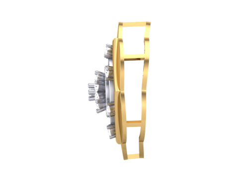 3D Printable Cad jewelry design of Lady diamond Pendant Modelo 3D