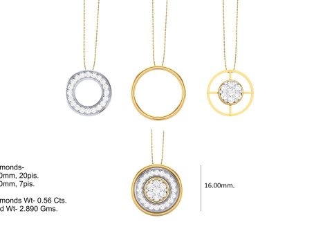 3D Printable Cad jewelry design of Lady diamond Pendant Modèle 3D