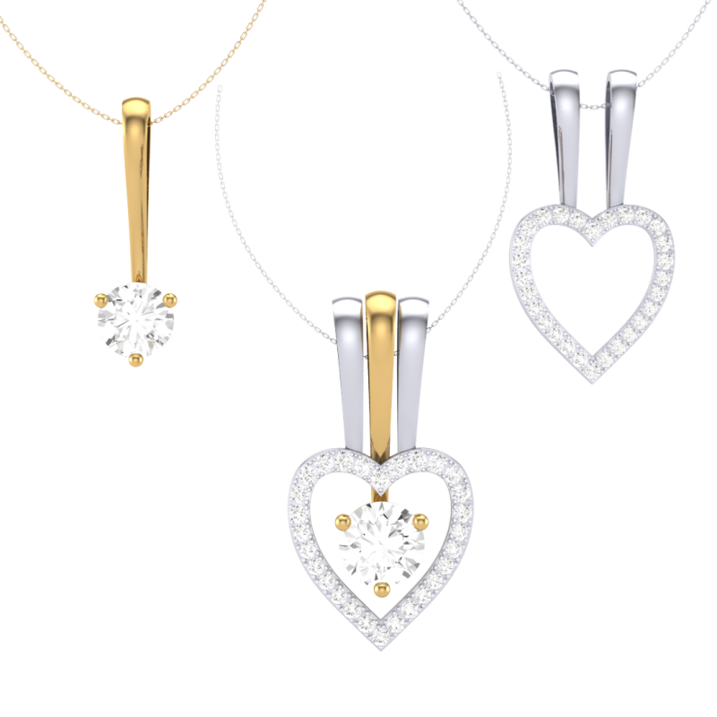 3D Printable Cad jewelry design of Lady diamond Pendant Modelo 3D .c4d .max .obj .3ds .fbx .stl .blend 