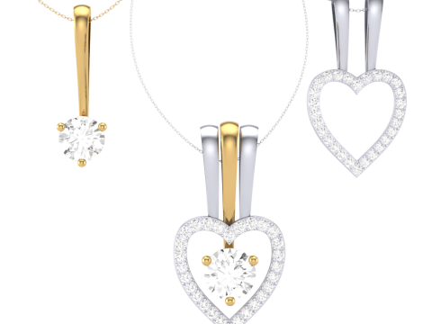 3D Printable Cad jewelry design of Lady diamond Pendant 3Dモデル
