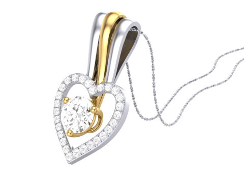 3D Printable Cad jewelry design of Lady diamond Pendant Modelo 3D