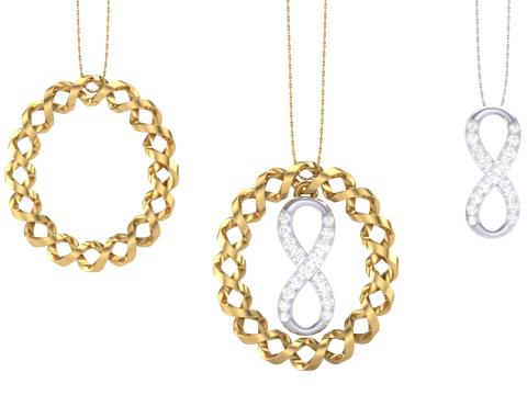 3D Printable Cad jewelry design of Lady diamond Pendant 3D Model