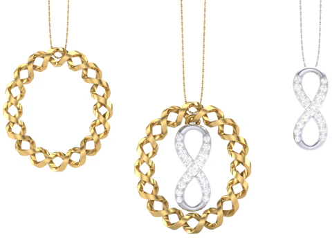 3D Printable Cad jewelry design of Lady diamond Pendant 3D Model