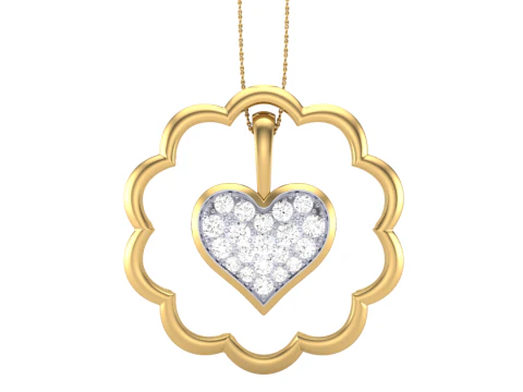 女士钻石吊坠的 3D 可打印 Cad 珠宝设计 3D 模型