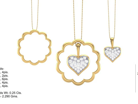 3D Printable Cad jewelry design of Lady diamond Pendant 3D Model