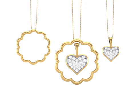 3D Printable Cad jewelry design of Lady diamond Pendant 3D Model