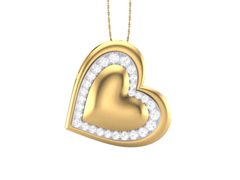 3D Printable Cad jewelry design of Lady diamond Pendant 3D Model