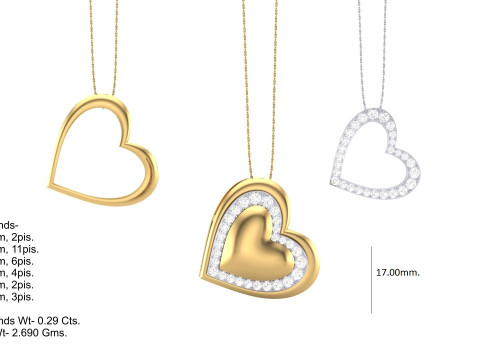 3D Printable Cad jewelry design of Lady diamond Pendant Modèle 3D