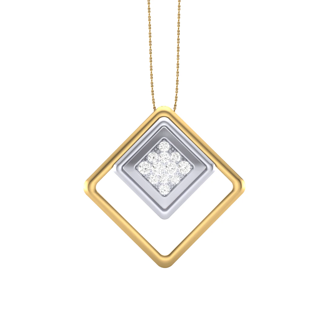 3D Printable Cad jewelry design of Lady diamond Pendant 3D Model .c4d .max .obj .3ds .fbx .stl .blend
