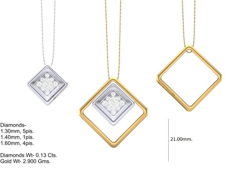 3D Printable Cad jewelry design of Lady diamond Pendant 3D Model