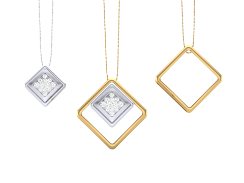 3D Printable Cad jewelry design of Lady diamond Pendant 3D Model