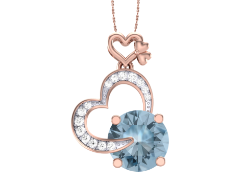 3D Printable Cad jewelry design of Lady diamond Pendant Modèle 3D