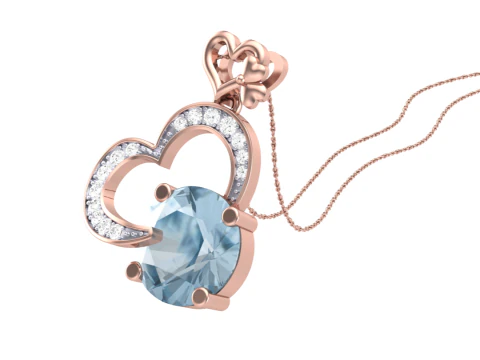 3D Printable Cad jewelry design of Lady diamond Pendant 3D Model