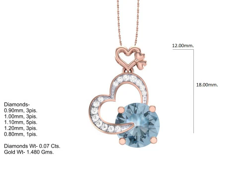 3D Printable Cad jewelry design of Lady diamond Pendant 3D Model