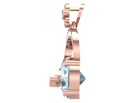3D Printable Cad jewelry design of Lady diamond Pendant Modèle 3D