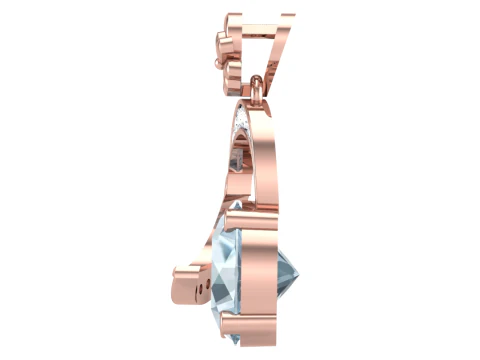 3D Printable Cad jewelry design of Lady diamond Pendant 3D Model