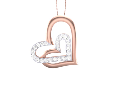 3D Printable Cad jewelry design of Lady diamond Pendant 3D Model