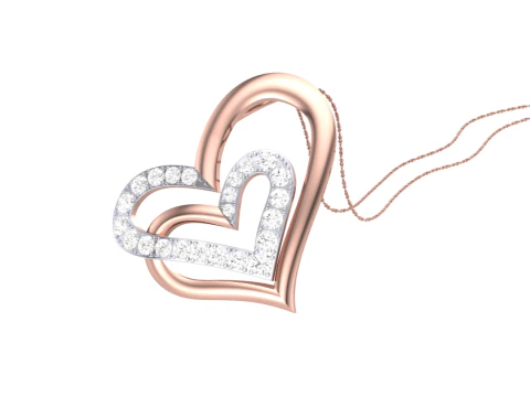 3D Printable Cad jewelry design of Lady diamond Pendant 3D Model