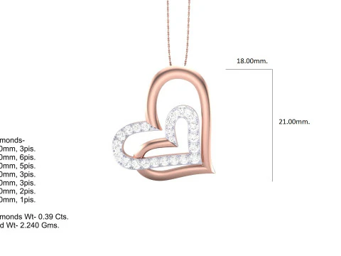 3D Printable Cad jewelry design of Lady diamond Pendant 3D Model