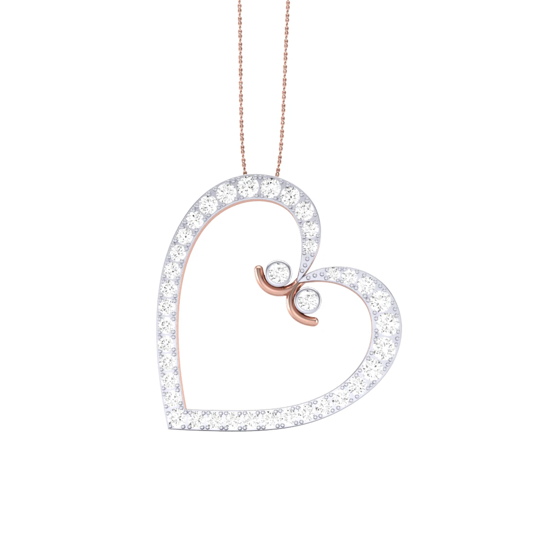 3D Printable Cad jewelry design of Lady diamond Pendant 3D Model .c4d .max .obj .3ds .fbx .stl .blend 